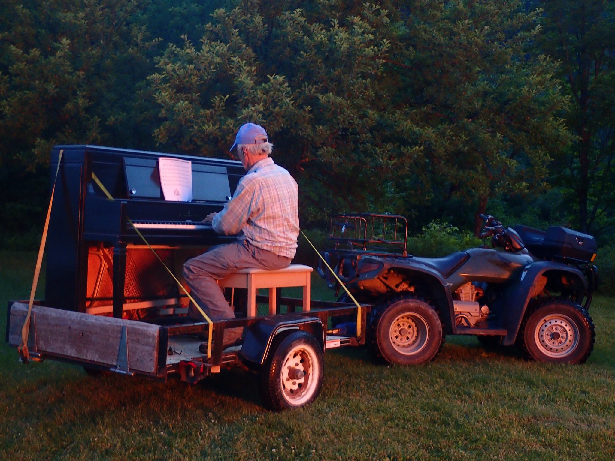 John and mobile piano still glowing